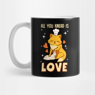 Cute & Funny All You Knead Is Love Cat Kneading Mug